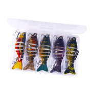 5 Pcs Fishing Lures Jointed Swim Baits For Bass, Muskie, Trout, Pike - 3.94in/0.529oz