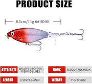 Fishing Lures Topwater Ploppers Baits For Bass - 4inch/10cm - 5pcs