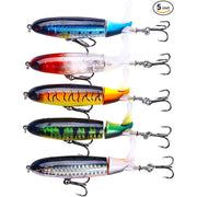 Fishing Lures Topwater Ploppers Baits For Bass - 4inch/10cm - 5pcs