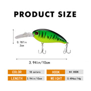 5 Pcs Fishing Lures Crank Baits for Bass, Trout, Salmon, Steelhead,  Walleye, Pike, Perch, Panfish, Carp and Crappie - 3.94in/0.494oz