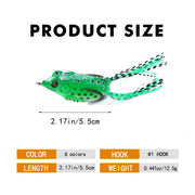 5 Pcs Fishing Lures Frog Baits For Bass, Muskellunge, Snakehead, Catfish, Trout, Salmon, Northern Pike - 2.17in/0.441oz