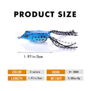 5 Pcs Fishing Lures Frog Baits For Bass, Muskellunge, Snakehead, Catfish, Trout, Salmon, Northern Pike - 1.97in/0.282oz