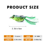 5 Pcs Fishing Lures Frog Baits For Bass, Muskellunge, Snakehead, Catfish, Trout, Salmon, Northern Pike - 2.36in/0.423oz