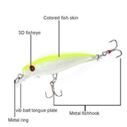 5 Pcs Fishing lures Minnow Flushing Lure for Bass, Trout, Pike, Stripers, Crappies, Catfish, Walleyes, White Bass, Rock Bass, and Pickerel - 4.33in/0.473oz