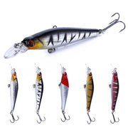 5 Pcs Fishing lures Minnow Flushing Lure for Bass, Trout, Pike, Stripers, Crappies, Catfish, Walleyes, White Bass, Rock Bass, and Pickerel - 3.15in/0.3oz