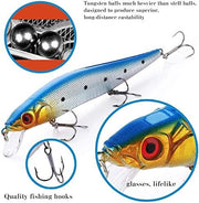 5 Pcs Fishing lures Minnow Flushing Lure for Bass, Trout, Pike, Stripers, Crappies, Catfish, Walleyes, White Bass, Rock Bass, and Pickerel - 5.51in/0.635oz