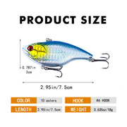 5 Pcs Fishing Lures Vibe Baits For Bass, Walleye, Trout and Panfish - 2.95in/0.635oz