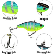 5 Pcs Fishing Lures Vibe Baits For Bass, Walleye, Trout and Panfish - 2.95in/0.635oz