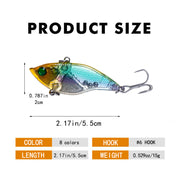 8 Pcs Fishing Lures Vibe Baits For Bass, Walleye, Trout and Panfish - 2.17in/0.529oz